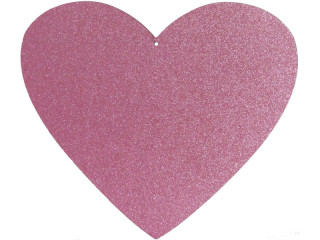 Herz Glitter 2D rosa klein B 40 x H 35cm