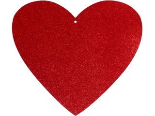 coeur scintillant 2D rouge grand l 59 x h 51cm