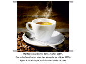 Textilbanner "Espresso-Tasse" 75 x 75cm, braun-weiss, Schlauchnaht oben+unten