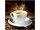 Textilbanner "Espresso-Tasse" 75 x 75cm, braun-weiss, Schlauchnaht oben+unten