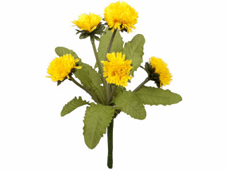Löwenzahn mit 5 Blüten grün/gelb, H 25 cm, Ø 22 cm, zum Stecken