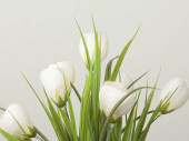 Krokusbusch mit 7 Blüten, H 38cm, Ø 25cm, zum Stecken, weiss