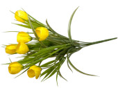 Krokusbusch mit 7 Blüten, H 38cm, Ø 25cm, zum Stecken, gelb