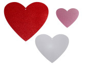 heart glitter 2D diff. colours and sizes