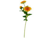Gazanieblume 3-tlg. gelb, L 62cm, 2 Blüten, 1 Knospe