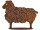 Schaf auf Platte rosteffekt H 56cm x 70cm Metall Standplatte 50 x 20cm