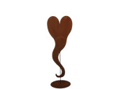 Herz "Curl" auf Platte rosteffekt Metall, mit...