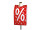 Poncho "%-Zeichen" rot/weiss 40 x 138cm, Papier, für Büsten oder Mannequins