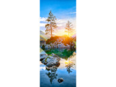 Textilbanner "Sonnenaufgang See mit...