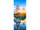 Textilbanner "Sonnenaufgang See mit Insel/Bäume" 75x180cm, Schlauchnaht oben+unten