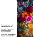 Textilbanner "Blumenbouquet" bunt, 75x180cm, Schlauchnaht oben+unten