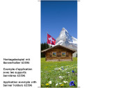 Textilbanner "Hütte mit Matterhorn"...