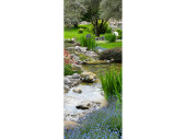 Textilbanner "Park mit Bach" grün/bunt,...