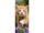 Textilbanner "Kätzchen mit Blumen" braun/bunt, 75x180cm, Schlauchnaht oben+unten