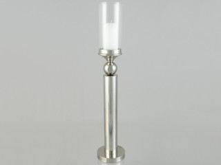 Kerzenhalter chrom/Glas H 68cm, Ø 13cm