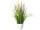 Gras mit Blüten H 46cm bunt in weissem Topf