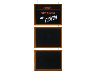 Schieferlacktafel "Trio" L 120cm, 3 Tafeln 32 x 43cm, mahagonifarben