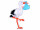 Storchendeko "Baby Junge" 75 x 59cm, PVC tiefgezogen