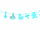Girlande "Baby Junge" hellblau, 180 x 18cm, 10-tlg., Karton