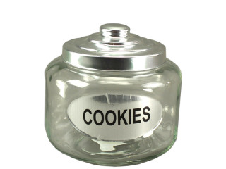 Glasdose "Cookies" H 18,5cm, klar-silber, Metalldeckel