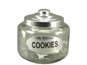 Glasdose "Cookies" H 18,5cm, klar-silber,...