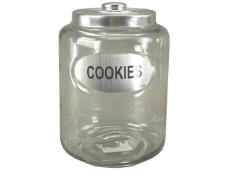 Glasdose "Cookies" H 28cm, klar-silber, Metalldeckel