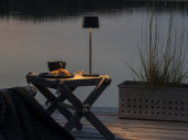 Lampe de table USB "Capri" noire, avec accu et variateur dintensité