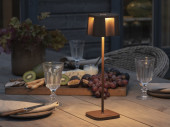 USB-Tischleuchte "Nice" mit Akku und Dimmer, rostfarben
