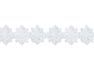 guirlande de cristaux de neige 300cm Ø 15cm, blanc-uni, papier difficilement inflammable