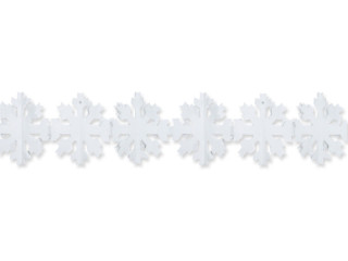 snow crystal garland 300cm Ø 15cm, white-uni, paper flame retardant