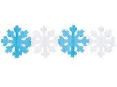 snow crystal garland 300cm Ø 15cm, white-blue,...