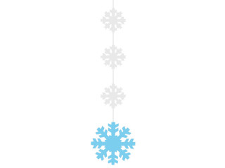 Schneekristall-Hänger L100cm bis Ø 25cm, weiss/blau, Karton, schwer entflammbar