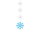 Schneekristall-Hänger L100cm bis Ø 25cm, weiss/blau, Karton, schwer entflammbar