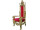 Weihnachtsthron aus Holz gold/rot, B 60 - 90 x T 70 x H 180cm