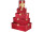 Geschenkboxen-Set mit Schleifen rot/gold, 5-tlg., Grössen: 17 x 8 x 5cm bis 30 x 21 x 9cm