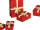 Geschenkboxen-Set mit Schleifen rot/gold, 5-tlg., Grössen: 17 x 8 x 5cm bis 30 x 21 x 9cm