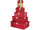 Geschenkboxen-Set Schleifen rot/gold, 5-tlg.  Grössen: 17x8x5 bis 30x21x9cm