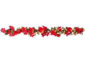 Tannengirlande geschmückt mit Poinsettias, L 270cm,...