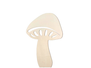 Display 2D "Pilz klein" natur, MDF 3mm, B 20 x H 30cm, mit Aufsteller
