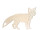 Display 2D "Fuchs klein" natur, MDF 3mm, B 42.5 x H 28cm, mit Aufsteller