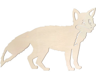 Display 2D "Fuchs gross" natur, MDF 3mm, B 58 x H 38cm, mit Aufsteller