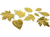 Blätter-Set "Luxury" 9-tlg. gold, 7 - 17cm, Filz/Folie