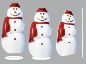 Schneemann mit Schal 2D gross weiss/rot, B 38 x H 74cm