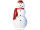 Schneemann mit Schal 2D gross weiss/rot, B 38 x H 74cm