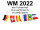Flaggenkette klein WM 2022 32 Nationen 14 x 21cm L 9m, Polyester