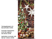 Textilbanner Weihnachtsbaum/Sterne 75x180cm, braun/bunt,...