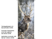 Textilbanner Hirsch / Schnee, 75x180cm, braun/weiss,...