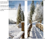 Textilbanner Wintertanne am See, 75x180cm, weiss/blau, Schlauchnaht oben+unten
