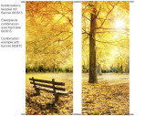 Textilbanner Herbst-Bank, 75x180cm, orange/bunt, Schlauchnaht oben+unten
