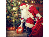 Textilbanner Weihnachtsmann, 75x75cm, rot/weiss/bunt,...